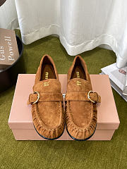  Miu Miu Suede Loafers With Buckle - 1