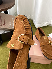  Miu Miu Suede Loafers With Buckle - 6