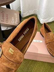  Miu Miu Suede Loafers With Buckle - 3