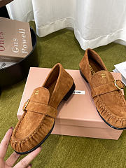  Miu Miu Suede Loafers With Buckle - 2