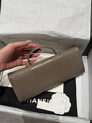 Chanel Calfskin Lizard Embossed Top Handle  - 4