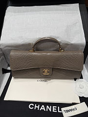 Chanel Calfskin Lizard Embossed Top Handle  - 3