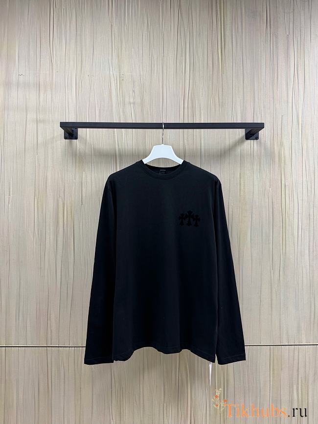 Chrome Hearts Triple Cross Flocking Long Sleeve T-Shirt - 1