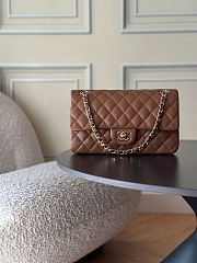 CHANEL Medium Classic Double Flap Bag Caramel Lambskin Gold Hardware 15.5x25.5x6.5cm - 1