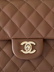 CHANEL Medium Classic Double Flap Bag Caramel Lambskin Gold Hardware 15.5x25.5x6.5cm - 6