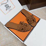 Hermes Geometric Embroidered Oran Sandals - 5