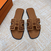 Hermes Geometric Embroidered Oran Sandals - 4