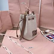 Miu Miu Canvas And Leather Logo Bucket Bag 16 x 22.5 x 14 cm - 6