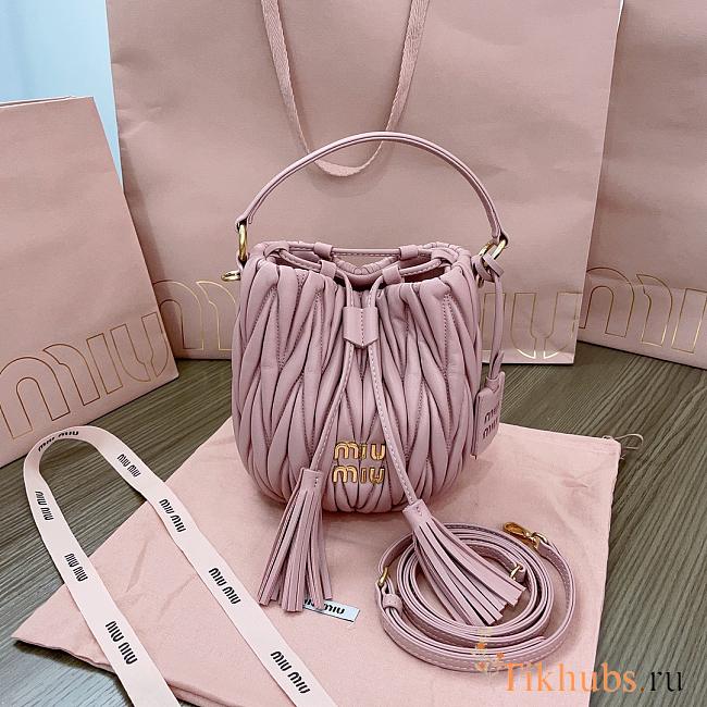 Miu Miu Matelassé Nappa Leather Bucket Bag 17X15X10cm - 1