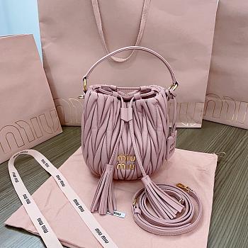 Miu Miu Matelassé Nappa Leather Bucket Bag 17X15X10cm