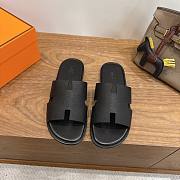 Hermès Men's Izmir Sandals Black Epsom Leather - 2