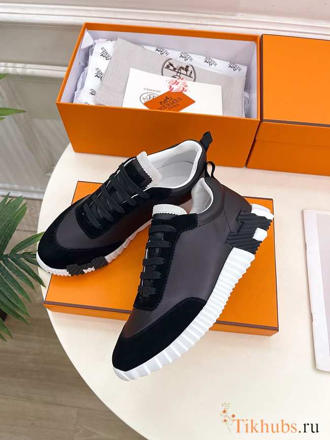 Hermes Bouncing Sneakers Black White - 1