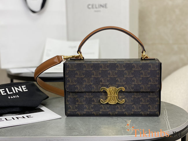 Celine Triomphe Box Top Handle Bag 22x13.5x6cm - 1