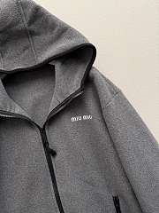 Miu Miu Fleece zippered hoodie jacket Grey - 5