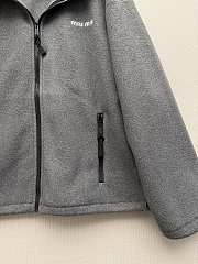 Miu Miu Fleece zippered hoodie jacket Grey - 4