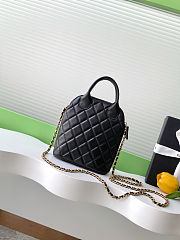Chanel Suede Shiny Lambskin Quilted Top Handle Clutch With Chain 18-17-6cm - 5