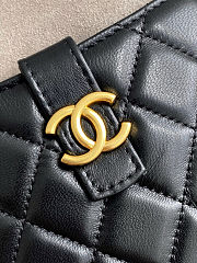 Chanel Suede Shiny Lambskin Quilted Top Handle Clutch With Chain 18-17-6cm - 2