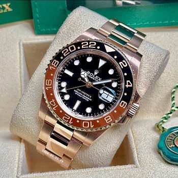 ROLEX GMT Master II 126715 Rootbeer Oyster Rose Gold Watch