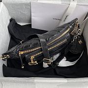  Chanel Aged Calfskin Quilted Waist Bag with Coin Purse Black 34x15x6cm - 5