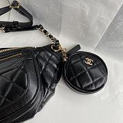  Chanel Aged Calfskin Quilted Waist Bag with Coin Purse Black 34x15x6cm - 3