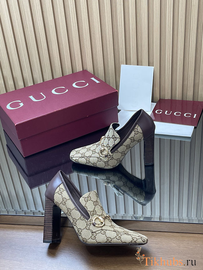 Gucci GG Canvas Horsebit Pumps - 1