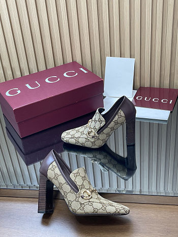 Gucci GG Canvas Horsebit Pumps