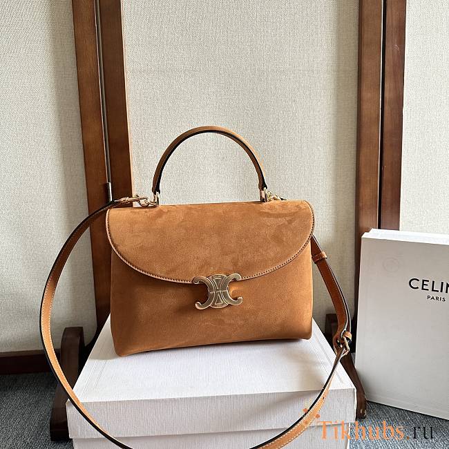  Celine Medium Nino Bag in Nubuck Calfskin camel 25.5 x 18.5 x 10 cm - 1