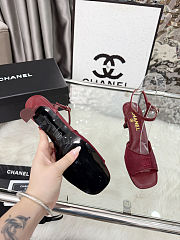 Chanel Red Mesh Slingback Sandals - 3