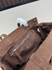  Prada Medium Suede Tote Bag Brown 35×24×11cm - 4