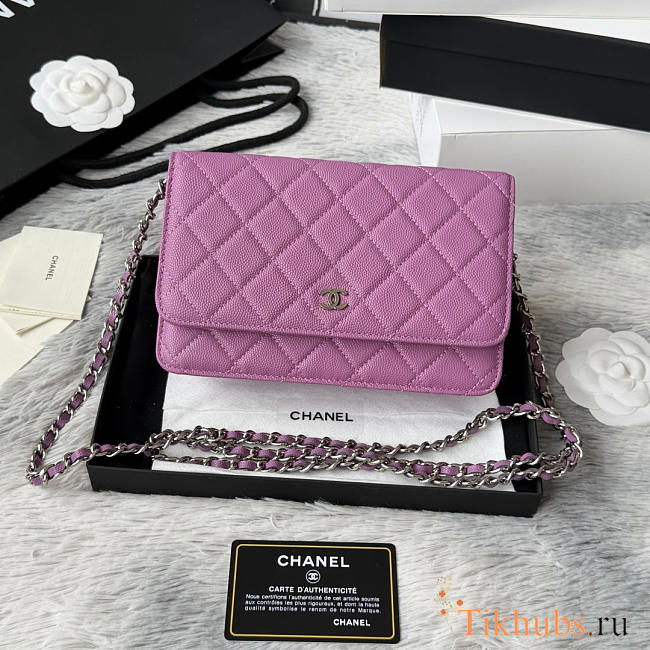  Chanel Quilted Caviar Wallet On Chain (WOC) 19cm - 1