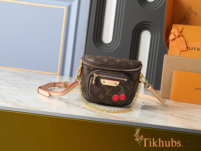 LV X TM Monogram Cerises Mini Bumbag 17.0 x 12.0 x 9.5 cm - 1