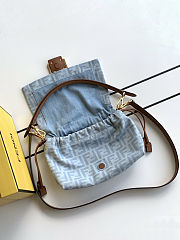 Fendi Light Blue FF Denim Mamma Baguette Bag 26.5x8.5x18cm - 5