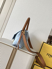 Fendi Light Blue FF Denim Mamma Baguette Bag 26.5x8.5x18cm - 3