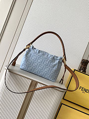 Fendi Light Blue FF Denim Mamma Baguette Bag 26.5x8.5x18cm - 4
