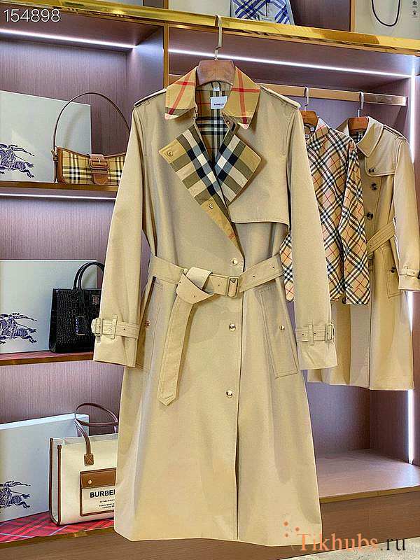 Burberry Check Panel Trench Coat - 1