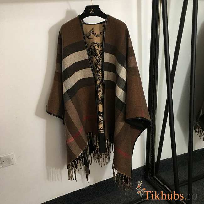 Burberry Reversible Equestrian Knight Design Wool Cape - 1